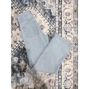 Abercrombie Kids Railroad Striped High Rise Wide Leg Jeans Blue White 13/14R